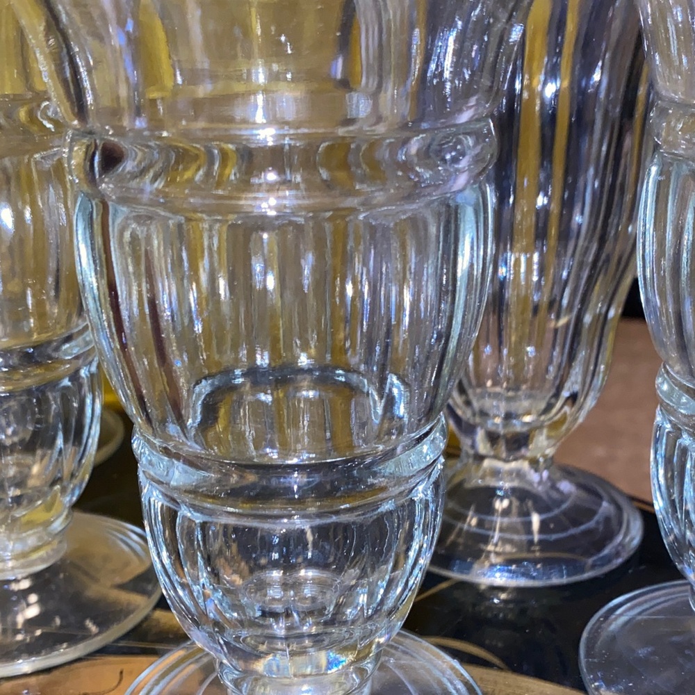 Vintage Large Clear Ice Cream Soda Goblet Set of 6 Box28 - Picture 5 of 6